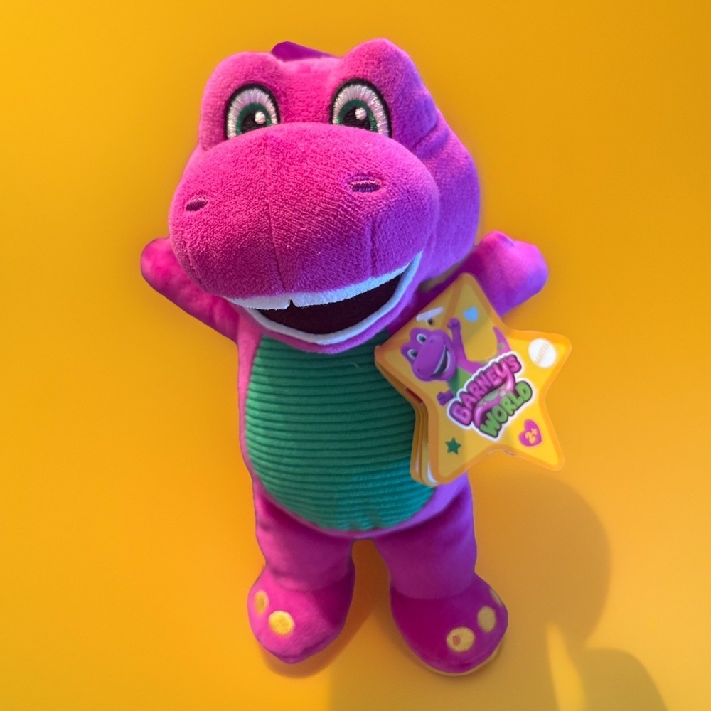 Fisher-Price Barney's World Plush 8" Barney Purple Dinosaur Stuffed Animal